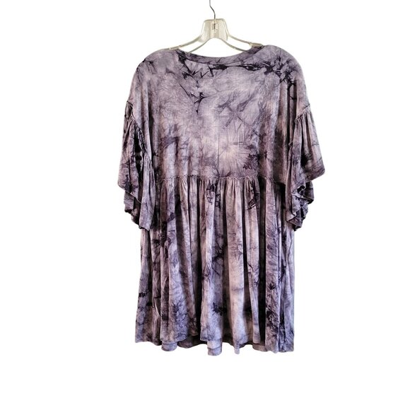 Urban Outfitters Rayon Jersey Knit Gray Tie Dye Boho Top or Mini Dress - Picture 2 of 3